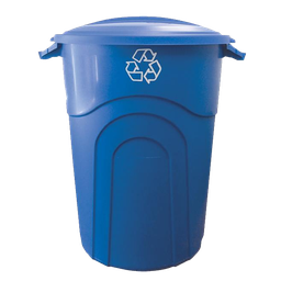 [TI0029 / TI0028] United Solutions Recycling Trash Can with Lid 32 Gal. Blue