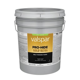 [028.0066000.008] Valspar Pro-Hide Gold Ultra Latex Satin Exterior House Paint, Super One-Coat White, 5 Gal.