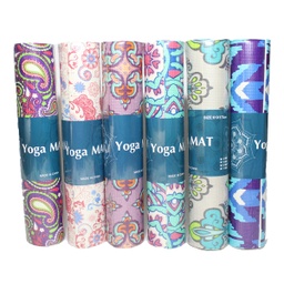 [SOSE-YGAS-01010 / RHYM173S6-2 / YM173S6-2/ZY-132] Royal Homes Yoga Mat with Strap 6mm x 173cm x 61cm, Assorted