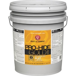 [0000Z8180-20] ****Pratt &amp; Lambert Pro-Hide Gold Ultra Latex Flat Interior Wall Paint, Bright White Base, 5 Gal.