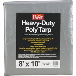 [725610] ****Do it Best Heavy Duty Woven Poly Tarp 8 x 10 Ft, Silver