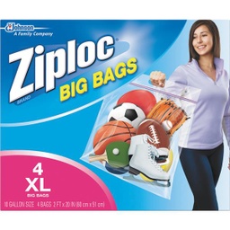 [71595] ****Ziploc Big Bag 10 Gallon XL Storage Bags, (4-Count