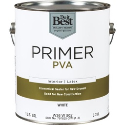 [W36W00502-16] Do it Best PVA Interior Latex Drywall Primer, White, 1 Gal