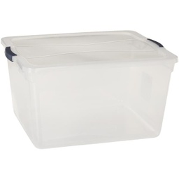 [RMCC710000] Rubbermaid Clever Store Latching Lid Storage Tote 71 Qt. Clear