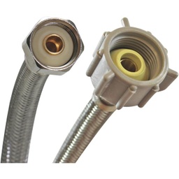 [B4T20U] ****Fluidmaster Universal 3/8In. or 7/16In. or 1/2In. MC x 7/8In. FBC x 20In. Braided Stainless Steel Toilet Connector