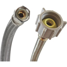 [B1T12] ****Fluidmaster 3/8In. Comp x 7/8In. Ballcock x 12In. L Braided Toilet Connector, Stainless Steel