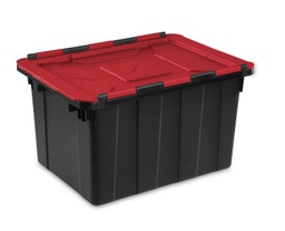 [14619006] ****Sterilite Hinged Lid Industrial Tote 12 Gal, Black &amp; Red