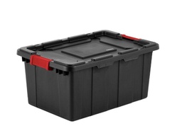 [14649006] Sterilite Industrial Tote 15 Gal, Black with Red Latches
