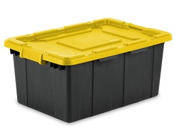 [14649Y06] Sterilite 15 Gallon Industrial Tote, Black/ Yellow