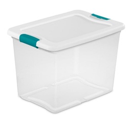 [14958006 / 4387130] Sterilite Latching Box 25 Qt. 24L , Clear with White Lid