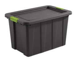 [15273V04] Sterilite Latch Tuff Tote 30 Gal, Flat Grey with Green Latches