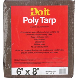 [764337] ****Do it 1 Side Green/1 Side Brown Woven 6 Ft. x 8 Ft. Medium Duty Poly Tarp