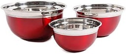 [109498.03] Oster Mixing Bowl Set of 3, Metallic Red