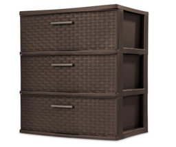 [25306P01] Sterilite Weave 3-Drawer Storage Unit, Espresso