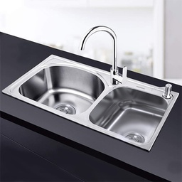 [RH920013 RHTDBKS11158] Royal Homes Topmount Double Bowl Kitchen Sink 31In.X17In.X8In.