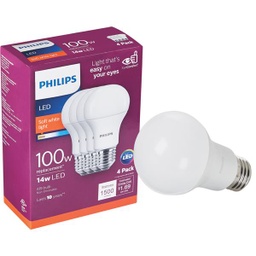 [565408  / 542950] ^Philips EyeComfort 100W Equivalent Soft White A19 Medium LED Light Bulb (4-Pack)