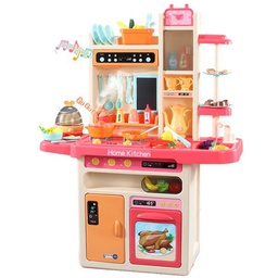 [DM889-162/ZY-132 / CDTY-KTCS-01011] Duramade 42pc Kitchen Play Set With Lights &amp; Music 93.5cm, Pink Countertop