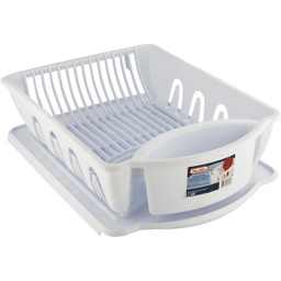 [06418006] Sterilite 2-Piece Ultra Sink Dish Drainer Set 21 x 14.5 x 6 In., White