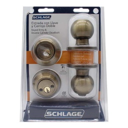 [B352ATL09] ****	 Schlage Knob and Double Cylinder Deadbolt Combo Atlas 609 BST 7707007712457