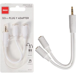 [AH742Z] ****RCA 3 In. White Y-Splitter Audio Cable