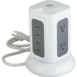 [LTS-6L-4U-C] Do it Best 6-Outlet/3-USB 1800J Surge Protector with 3 Ft. Cord, White