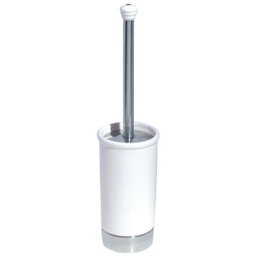 [95621] InterDesign York Toilet Bowl Brush With Caddy 17.5 In., White/ Chrome