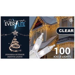 [10005295] Everlite 100 String Icicle Lights Clear