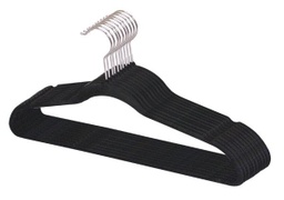 [FH01140] Home Basics Velvet Hangers, Black (Pack of 10)