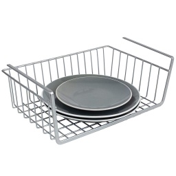 [SB41959] ****Home Basics Large Under Shelf Basket, Silver Vinyl-Coated Steel