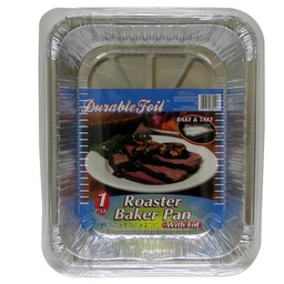 [D88920] ****Durable Foil Foil Roast/Bakerpan With Lid 11.75 X 9.25 X 2.5In.