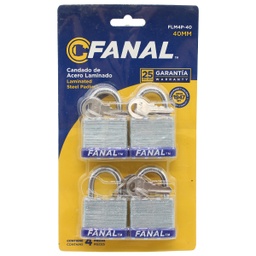 [FLM4P-40] ****Fanal 4pc Laminated Steel Padlock 40mm