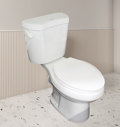 [RHT-2030] Royal Homes Elongated P-Trap Toilet Set with 3-In. Flapper, Flush Fitting and Seat Cover