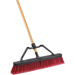 [827] Libman Wood Handle Multi-Surface Industrial Push Broom 24 In. W. x 65 In. L.