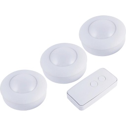[38918] ****Energizer Indoor Puck Light 3Pk Wireless W/Remote RF LED