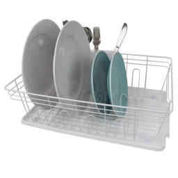 [DD41777] Home Basic Contempo 3pc Dish Rack, White