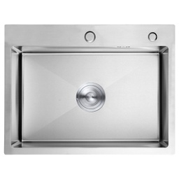 [RHKS-HFES6045B RHKS15579] Royal Homes Topmount Kitchen Sink 23.5x17.75x8.25in 304 Stainless Steel