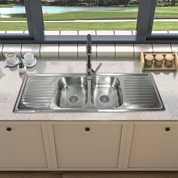 [RHKS-DYSC15050A] Royal Homes Kitchen Sink - 59In.X20In.X6.5In.- 304 Stainless Steel