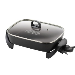 [SKG605] ****Black &amp; Decker Skillet, Glass Lid, 12 x 15 In.