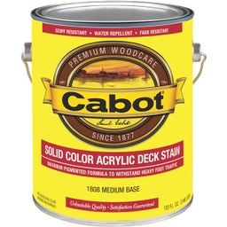 [140.0001808.007] ****Cabot Solid Color Acrylic Deck Stain, Medium Base, 1 Gal.
