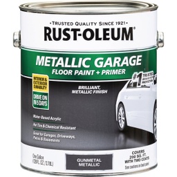 [349353 / 2430601] Rust-Oleum Metallic Garage Floor Paint + Primer, 1 Gal., Gunmetal Gray