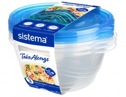 [54125] ****Sistema 3-pk TakeAlongs 1.4L Medium Bowls