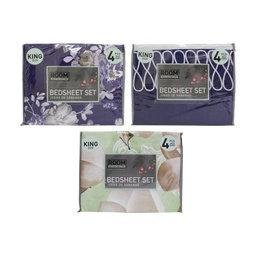 [709-0446301] ****Barbara Homes King Sheet Set, 4 pcs