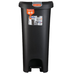 [HFT-2258075450-4] Hefty Lid Lock Step-On Wastebasket 12 Gal. Blac