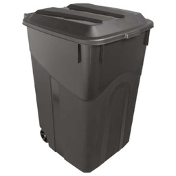 [TI0075] United Solutions Rough and Rugged Wheeled Trash Can with Attached Lid 45 Gal. Black