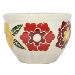 [HG 18-214/3 S CHCPP17170] ****Classy Homes Ceramic Plant Pots Floral Multicolor S