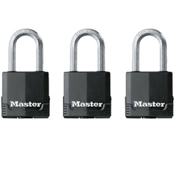 [M115XTRILF / M115XTRILFCCSEN] Master Lock 3-Pack Magnum Keyed Alike Covered Padlock 1-7/8 In., Black Laminated Steel