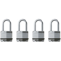 [M1XQLF] Master Lock Magnum Dual-Armor Keyed Alike Padlock 1-3/4 In with 1-1/2 In Shackle 4-Pack