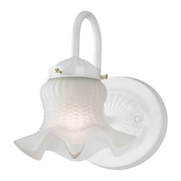 [66375 / 66375-48] Westinghouse Indoor Wall Light, White Finish/Frosted Ruffled Edge Glass