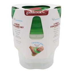 [10209] ****Goodcook Food Storage Containers Durable Clear Round 3.25 x 5 x 7.25in