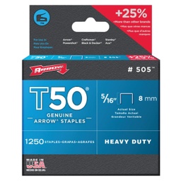 [50524] ****Arrow T50 Heavy-Duty Staple, 5/16in 1250 Pc